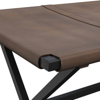 Sunpan Elon Bench - Vintage Cognac / Suede Light Tan Leather