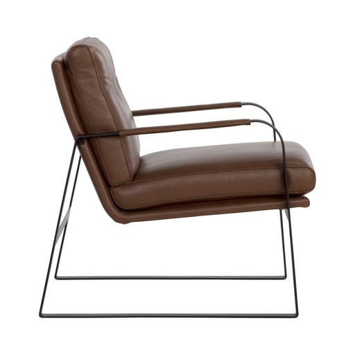 Sunpan Sterling Lounge Chair Missouri Mahogany Leather / Missouri Stone Leather