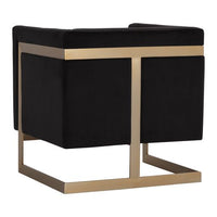Sunpan Yvette Armchair Gold in Abbington Charred Brown /  Chacha Grey / Meg Olive