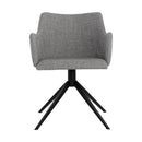 Sunpan Griffin Swivel Dining Armchair in November Grey - Bravo Cognac / Town Grey - Roman Grey