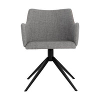 Sunpan Griffin Swivel Dining Armchair in November Grey - Bravo Cognac / Town Grey - Roman Grey