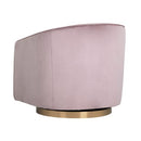 Sunpan Hazel Swivel Lounge Chair in Gold - Belfast Heather Grey / Black Sky / Blush Sky / Burgundy Sky / Deep Green Sky / Navy Blue Sky / Dark-Bronze Gold Sky