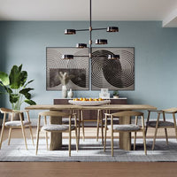 Sunpan Jeremy Dining Armchair in Dark Brown-Belfast Heather Grey / Weathered Oak-Dove Cream / Black