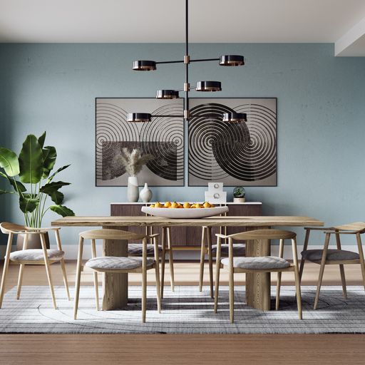 Sunpan Jeremy Dining Armchair in Dark Brown-Belfast Heather Grey / Weathered Oak-Dove Cream / Black