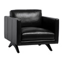 Sunpan Rogers Armchair Cortina Black / Cortina Ink / Shalimar Tobacco Leather