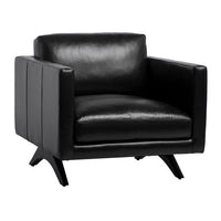 Sunpan Rogers Armchair Cortina Black / Cortina Ink / Shalimar Tobacco Leather