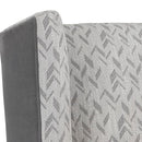 Sunpan Kenzo Lounge Chair in Chevron Grey - Antonio Charcoal / Fuego Navy - Abbington Navy