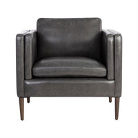 Sunpan Richmond Armchair - Brentwood Charcoal Leather