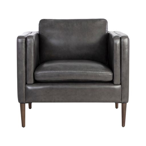 Sunpan Richmond Armchair - Brentwood Charcoal Leather