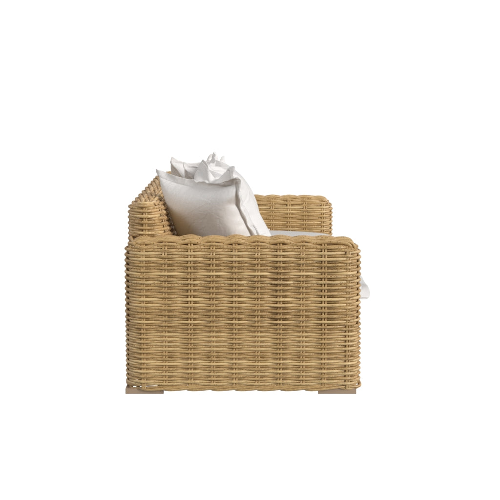 Sunset West Playa Loveseat in Soothe Pearl with Flange Welt