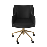 Sunpan Franklin Office Chair - Beige Linen / Vintage Black