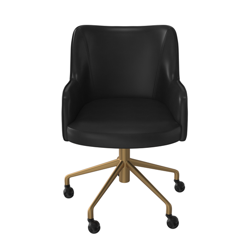 Sunpan Franklin Office Chair - Beige Linen / Vintage Black