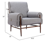 Zuo Modern Klem Accent Chair Gray