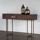 Sunpan Jade Console Table Antique Brass-Dark Mango / Antique Silver-Ash Grey
