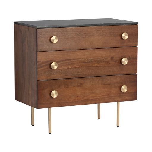 Sunpan Keely Dresser - Black Marble Marble - Cafe
