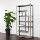 Sunpan Kenzie Bookcase in Grey / Rustic Oak